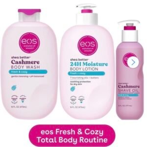 eos Fresh & Cozy Body Wash, Body Lotion & Shave Oil Bundle